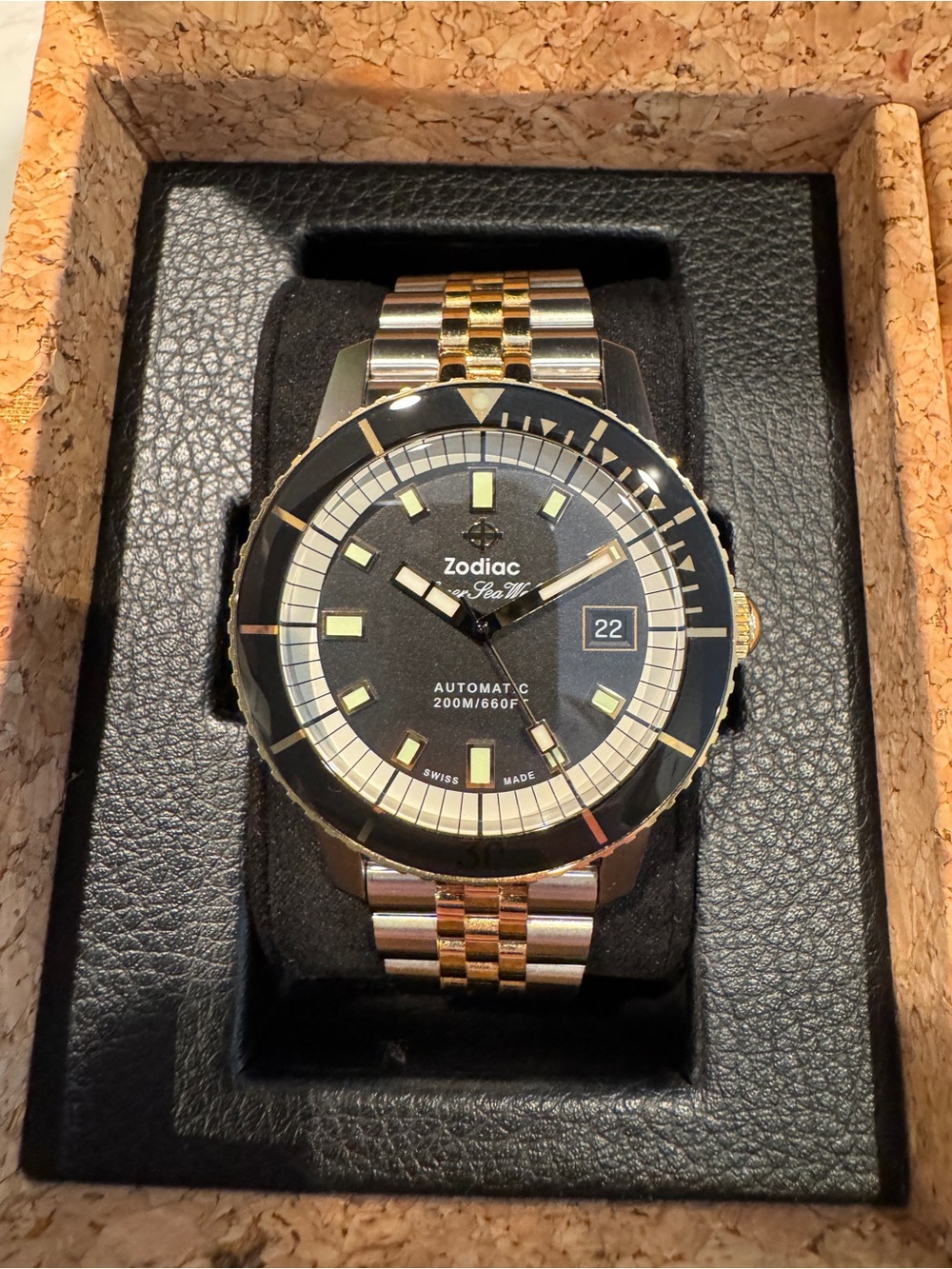 Zodiac Super Sea Wolf Two-Tone 40mm Dive Watch